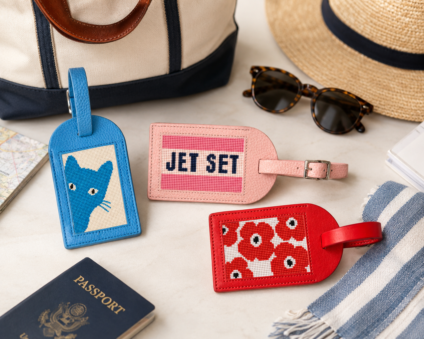 Needlepoint Luggage Tags