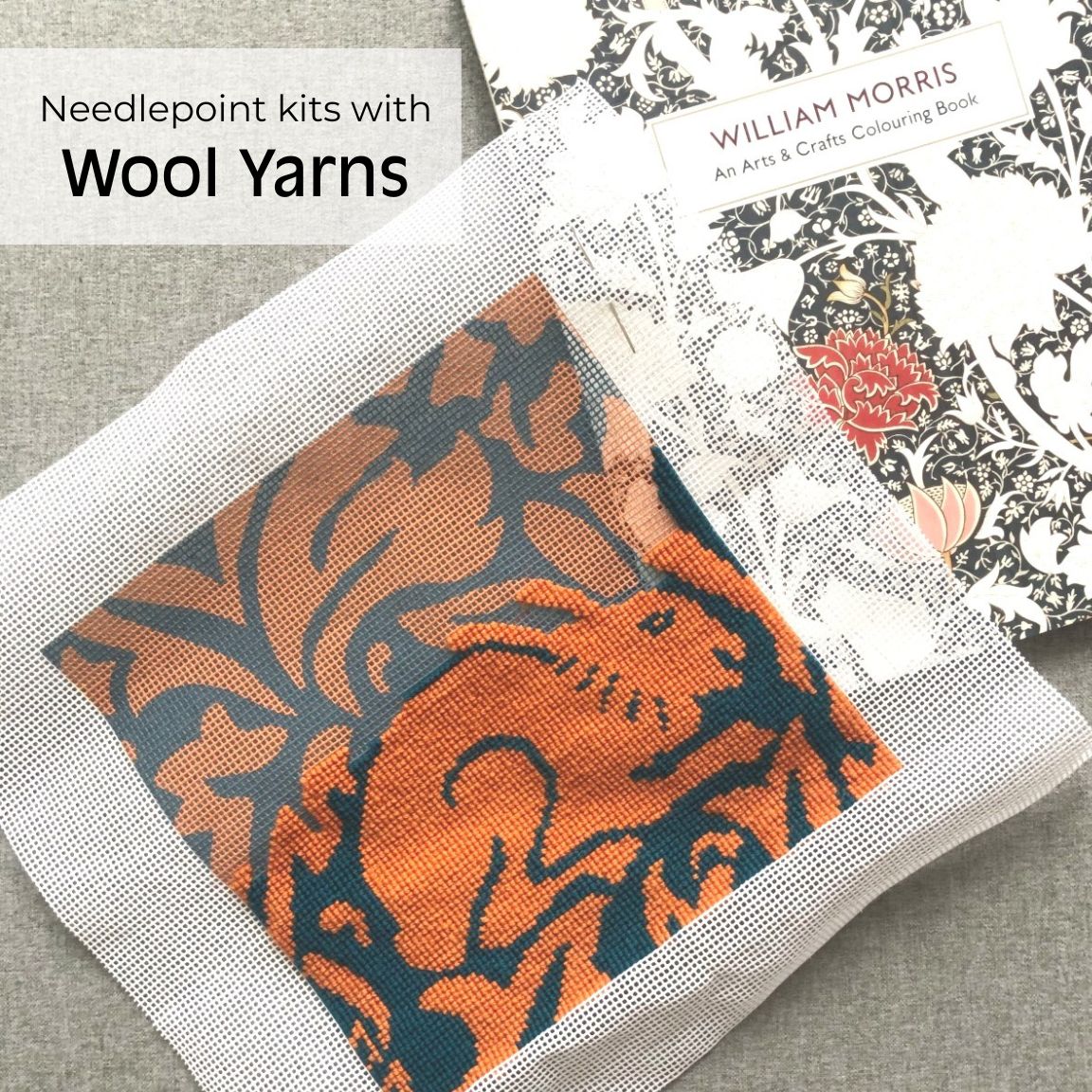 Needlepoint Kits with Wool Yarns Poppy Monk Needlepoint