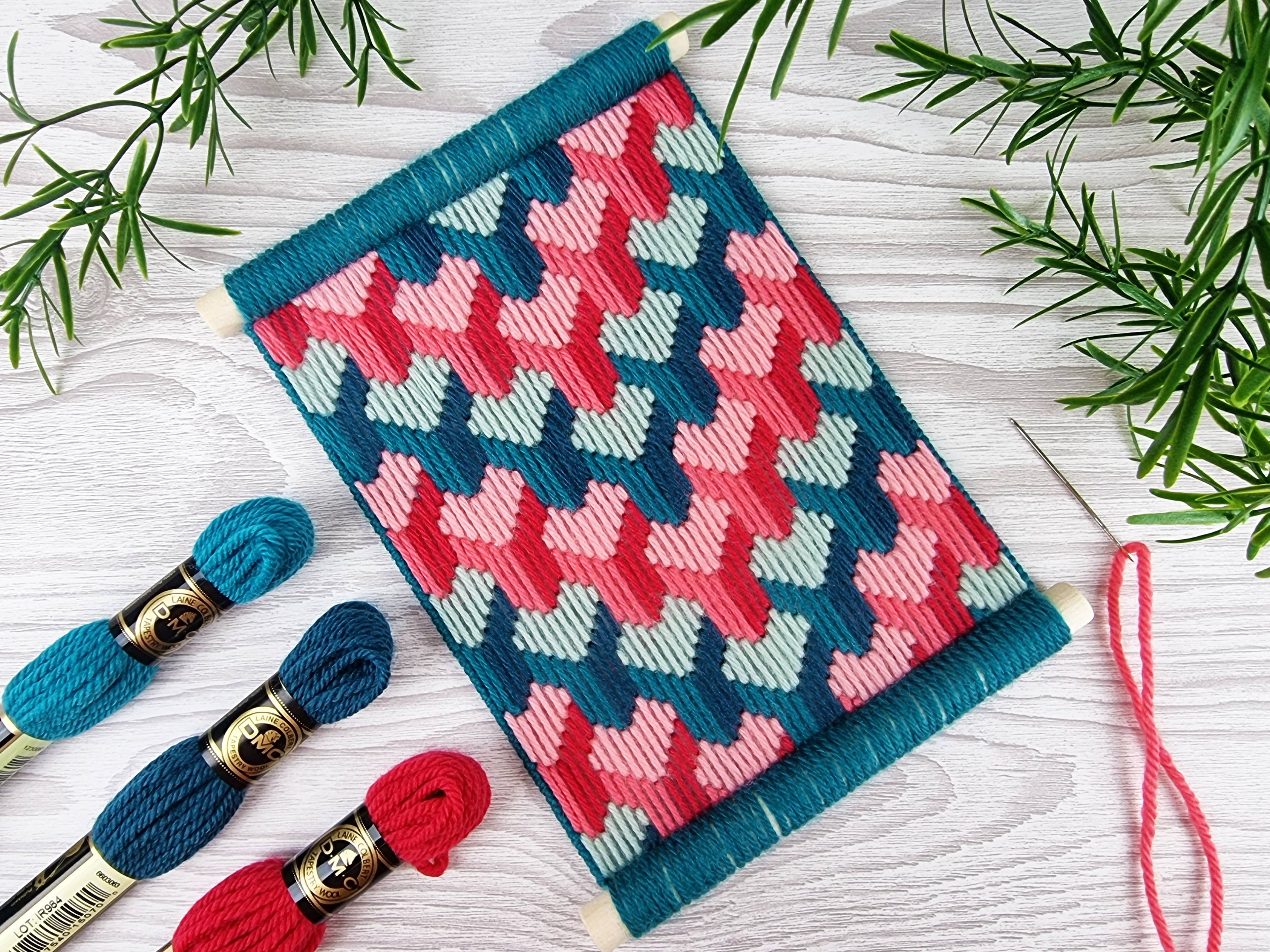 Bargello needlepoint kit geometric pattern