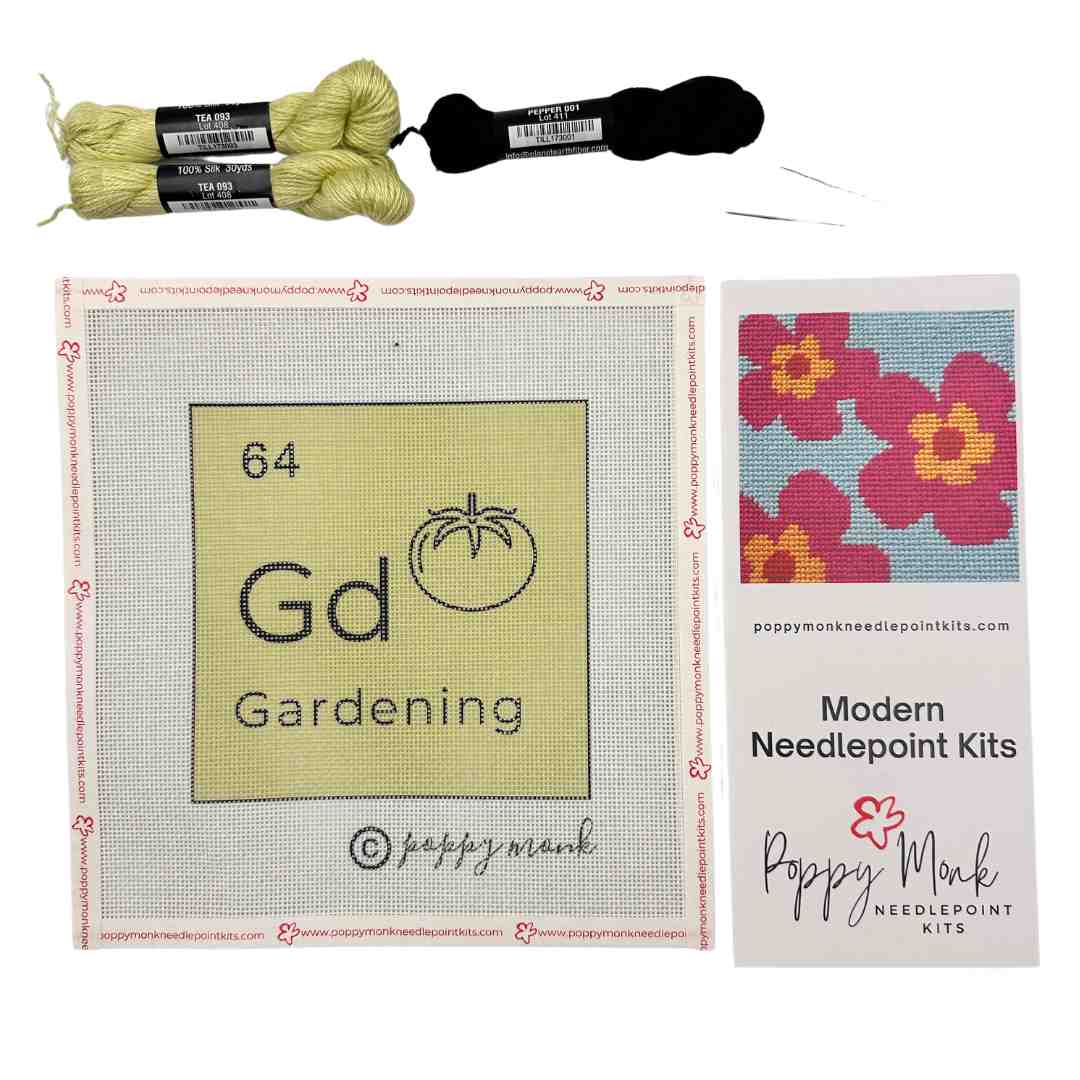Gardening Needlepoint kit from the Alternative Periodic Table of Elements series.