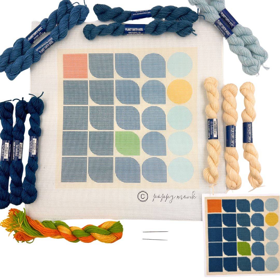 Bauhaus style Victorian Cross Stitch needlepoint kit