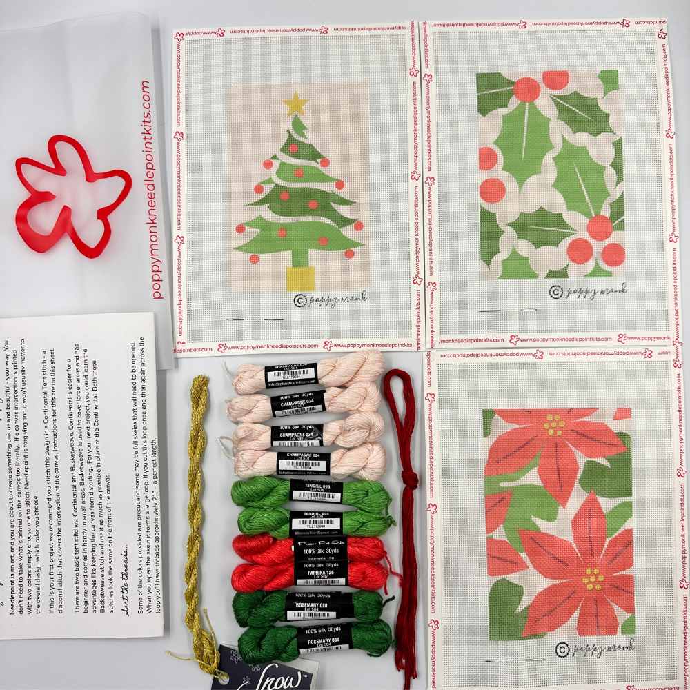 Modern Christmas Needlepoint Bundle Green