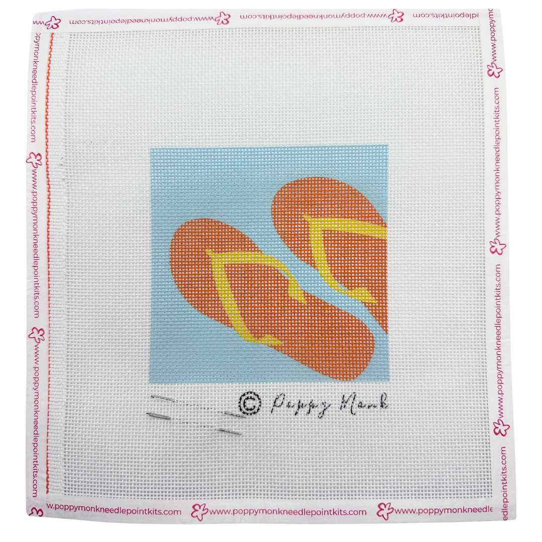 Small beach-themed needlepoint kits for beginners