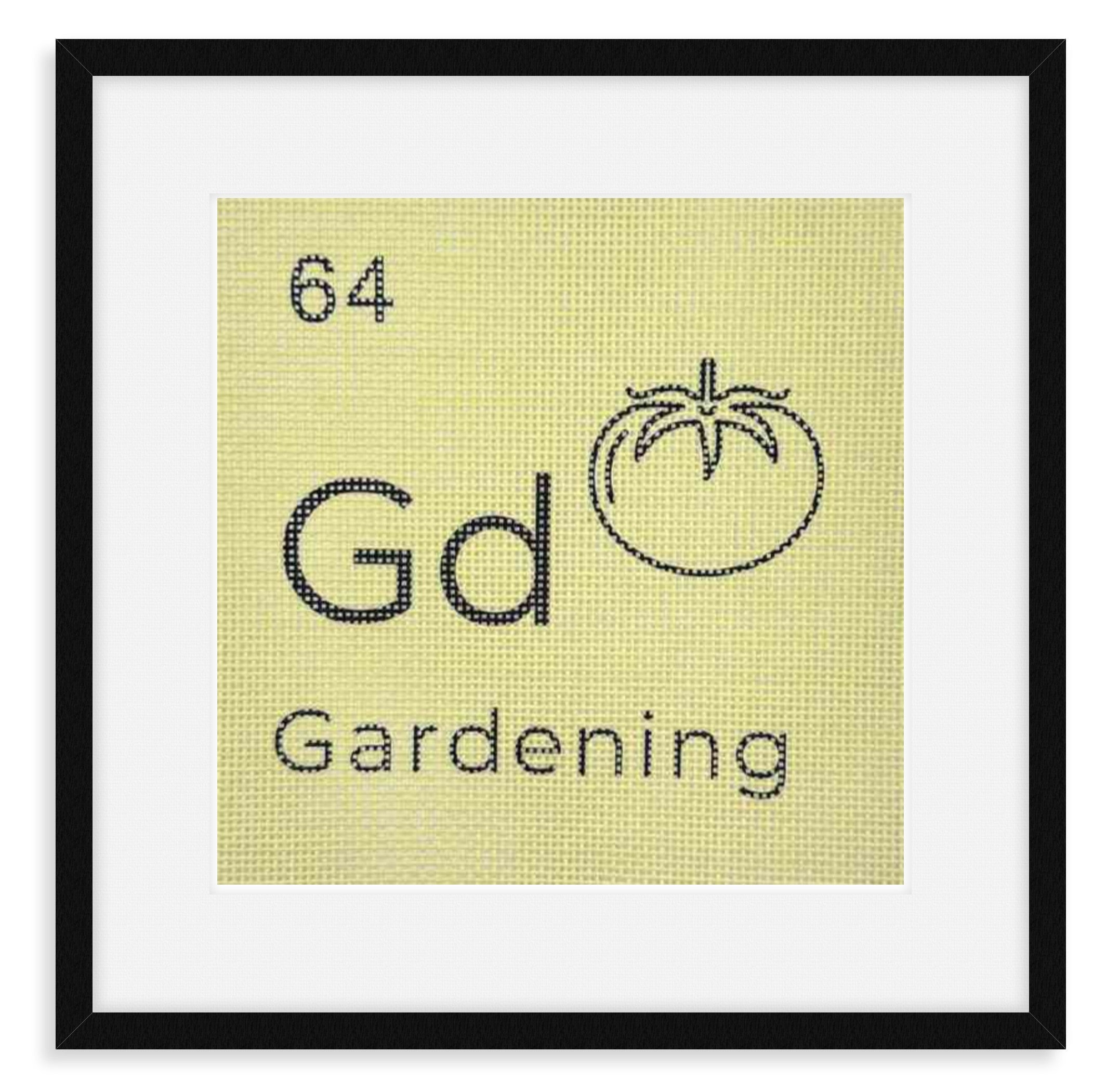 Gardening Needlepoint kit from the Alternative Periodic Table of Elements series.