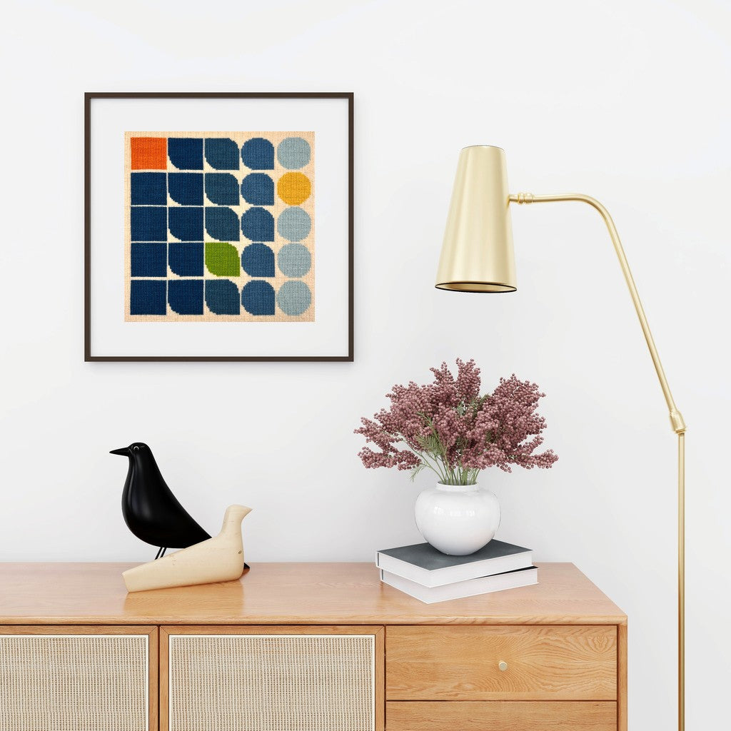 Bauhaus style Victorian Cross Stitch needlepoint kit