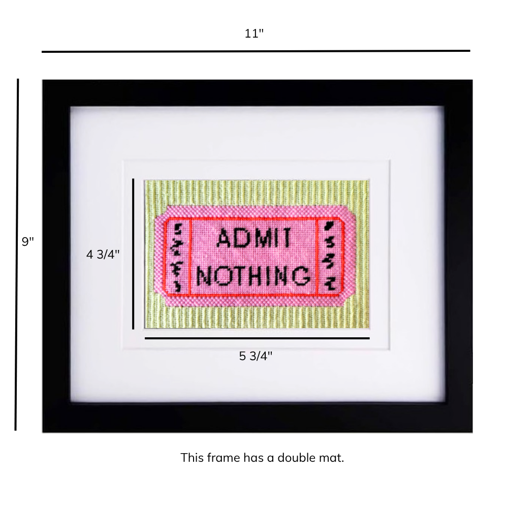 black frame with needlepoint