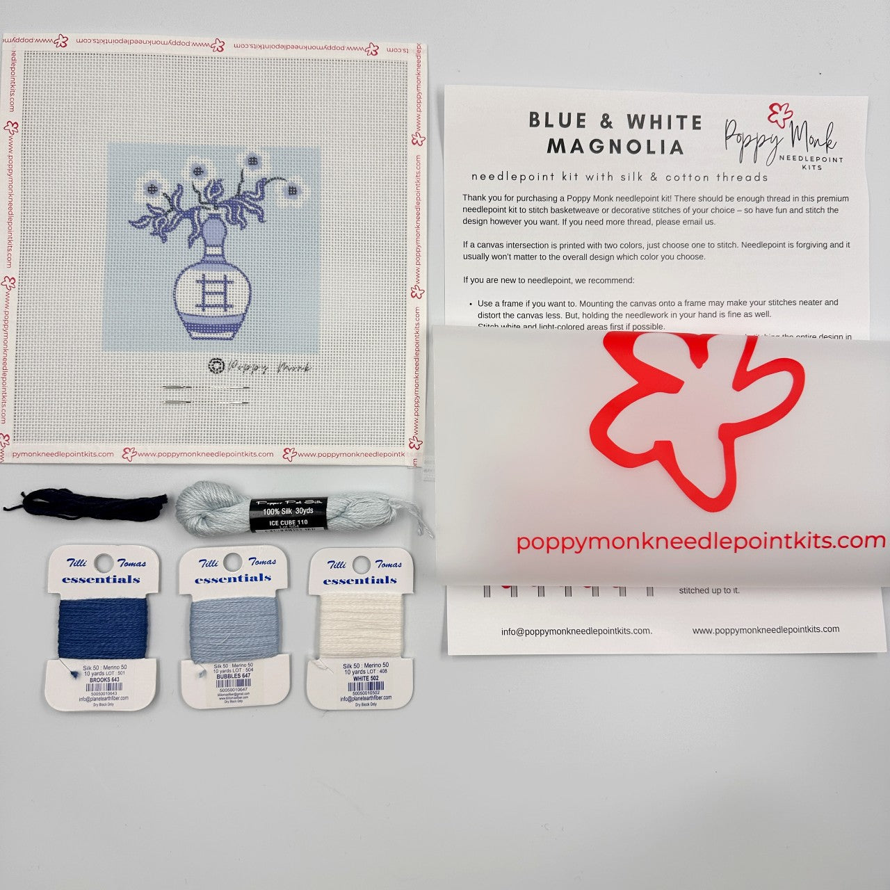 Blue and White Magnolia Vase Needlepoint Kit