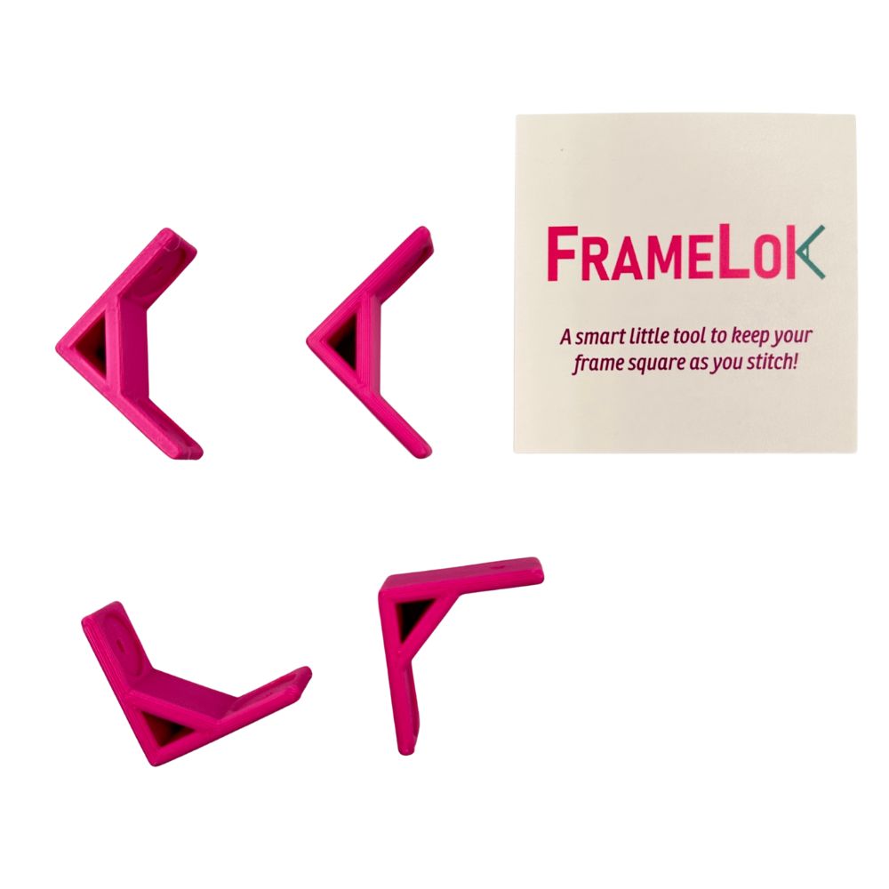 Four pink frame tools with a &