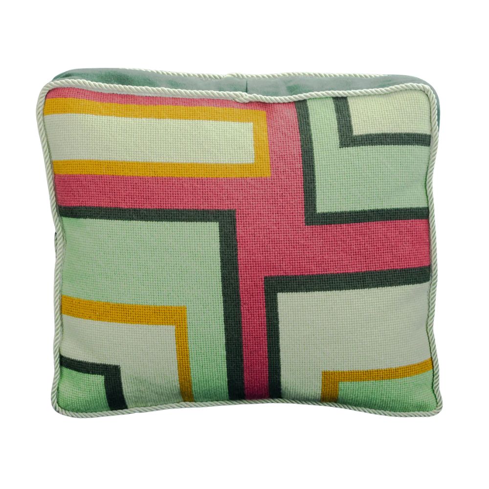 needlepoint pillow abstract design