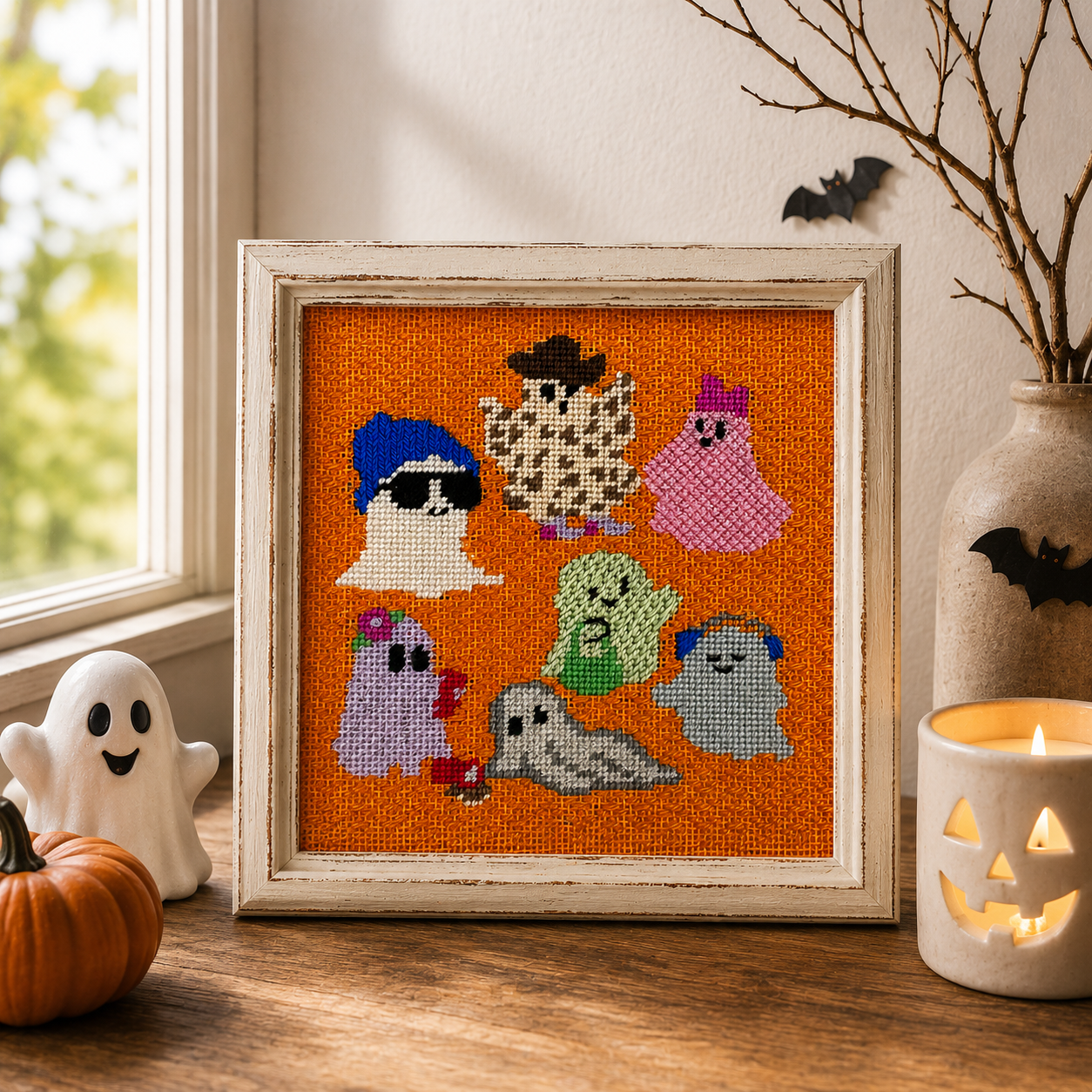 Ghost party needlepoint kit