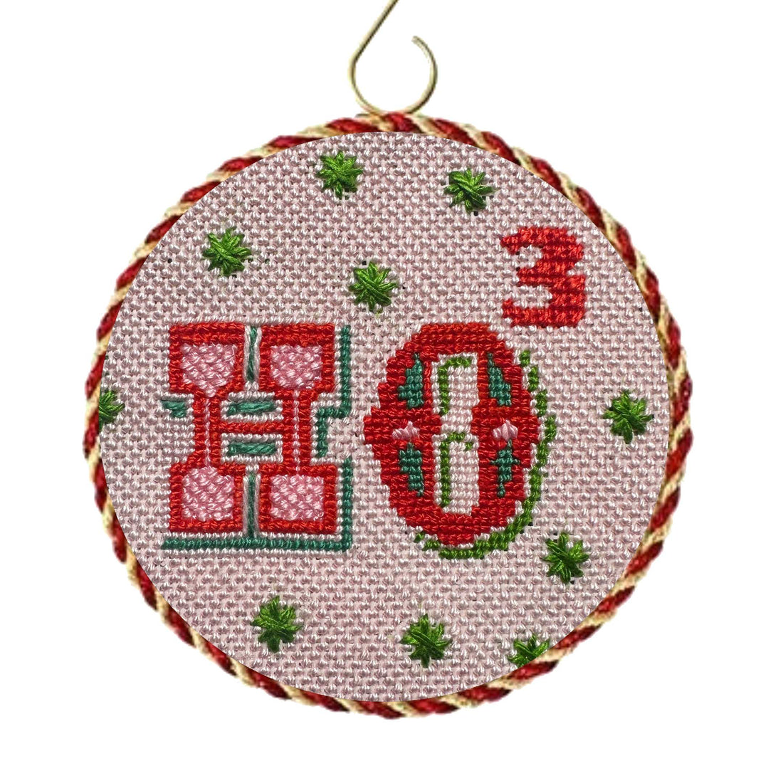 Ho Cubed needlepoint ornament kit
