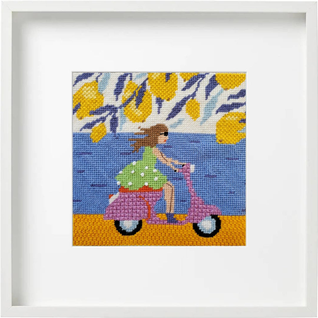 La Dolce Vita needlepoint with stitch guide