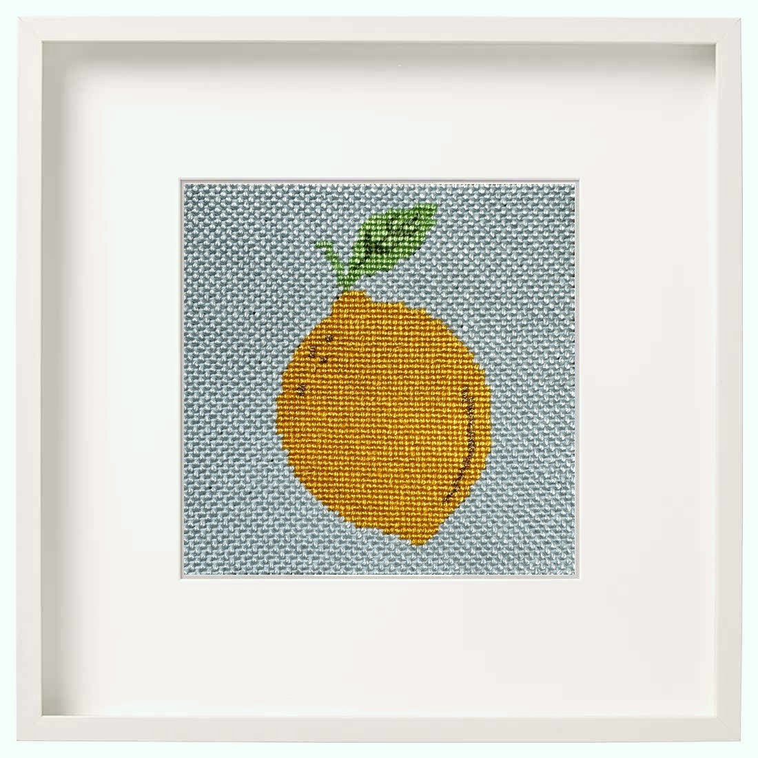 Lemon beginner needlepoint kit for adults
