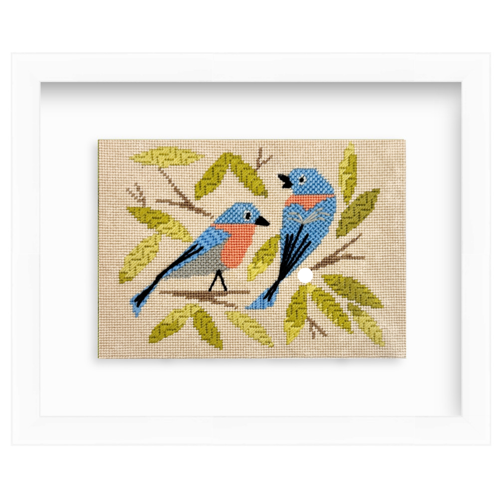 Mid-Century Bluebirds Needlepoint Kit