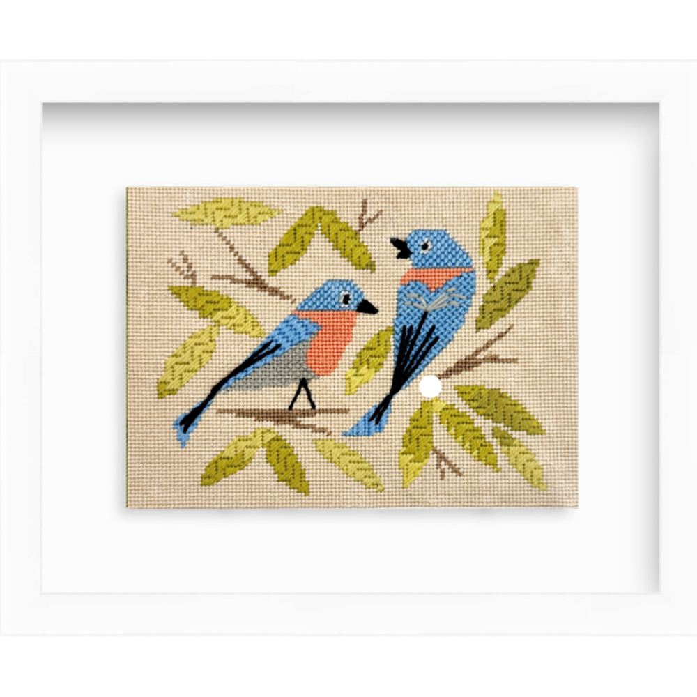 Mid-Century Bluebirds Needlepoint Kit