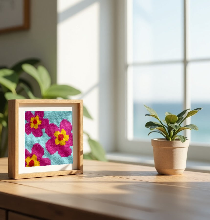 Mod Flowers Beginner Needlepoint Kit