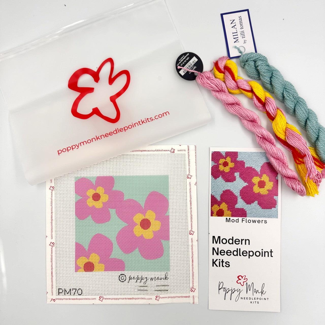 Mod Flowers Beginner Needlepoint Kit