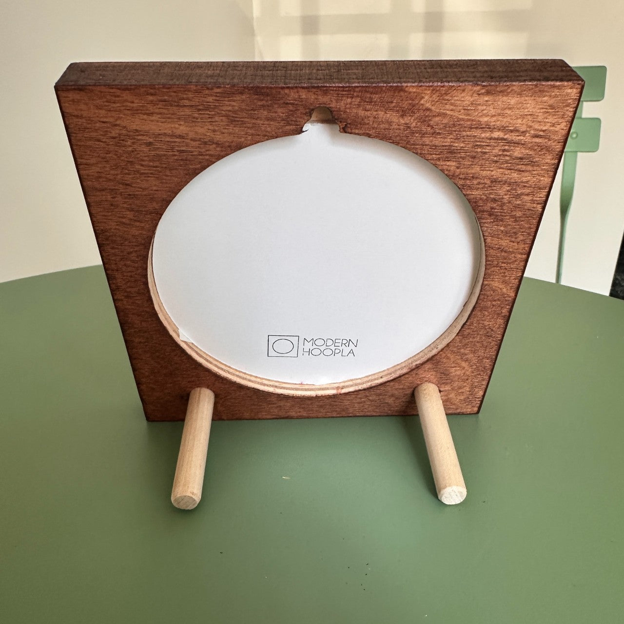 rear view of needlepoint frame