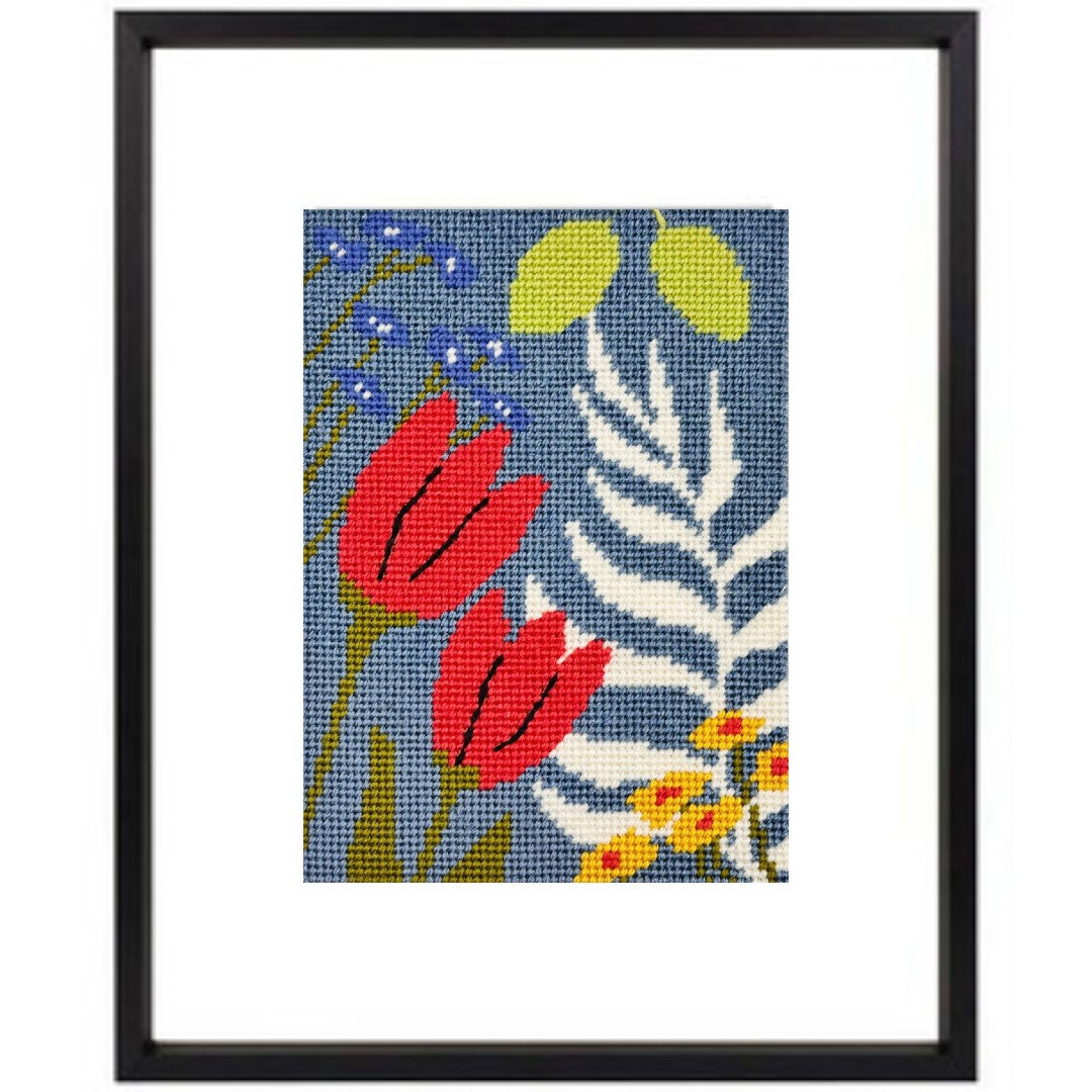 Moody Floral needlepoint starter kit for beginners.