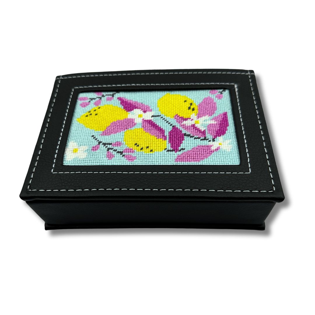 Lemons Needlepoint Gift Box