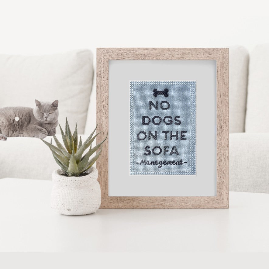 No Dogs on the Sofa needlepoint kit