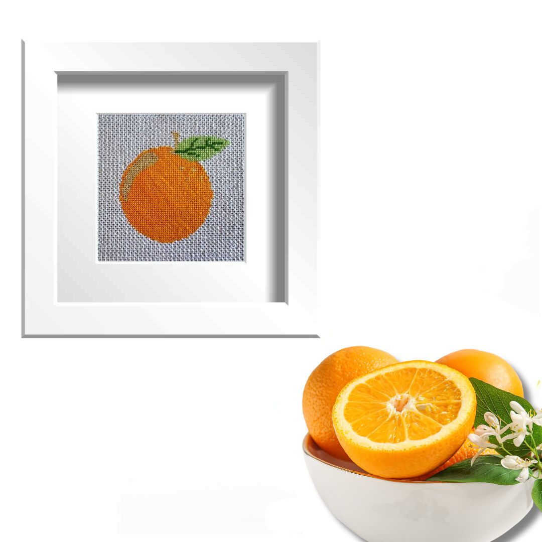 Orange needlepoint kit for beginners