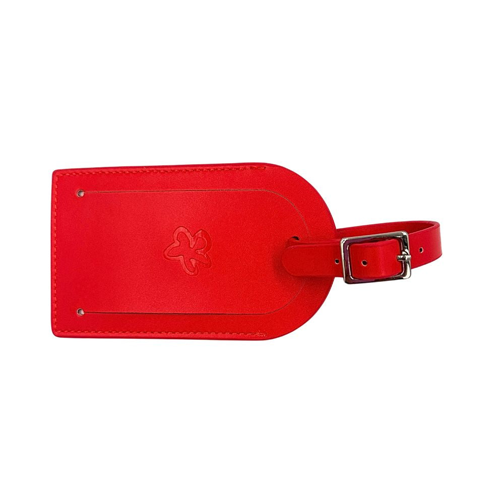Red luggage tag