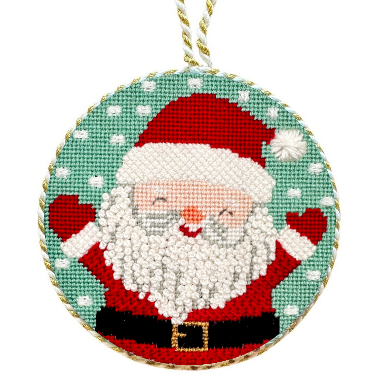 Santa In The Snow Needlepoint Ornament Kit