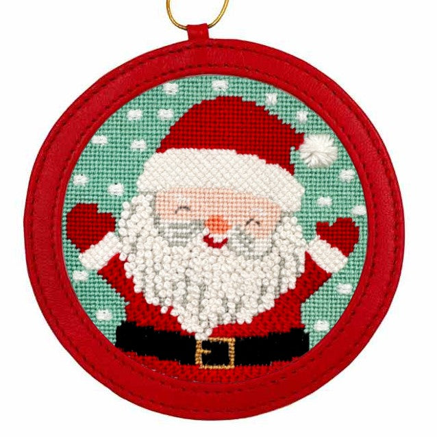 Santa In The Snow Needlepoint Ornament Kit