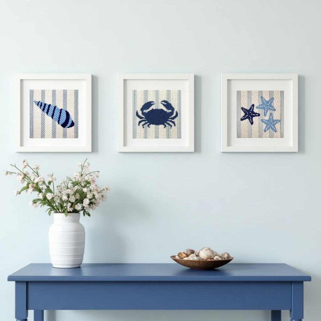 Seashore Bundle blue and white needlepoint kits