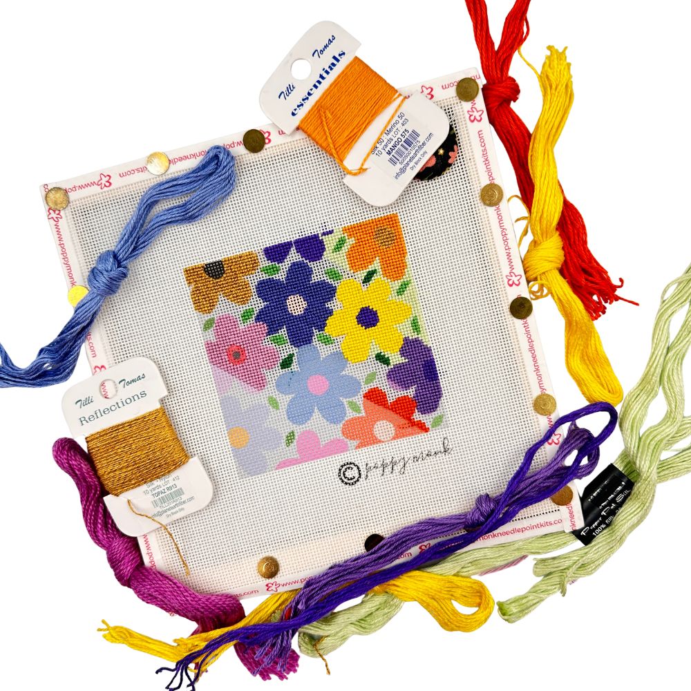 Stash Buster | Flower Power Needlepoint Canvas Only