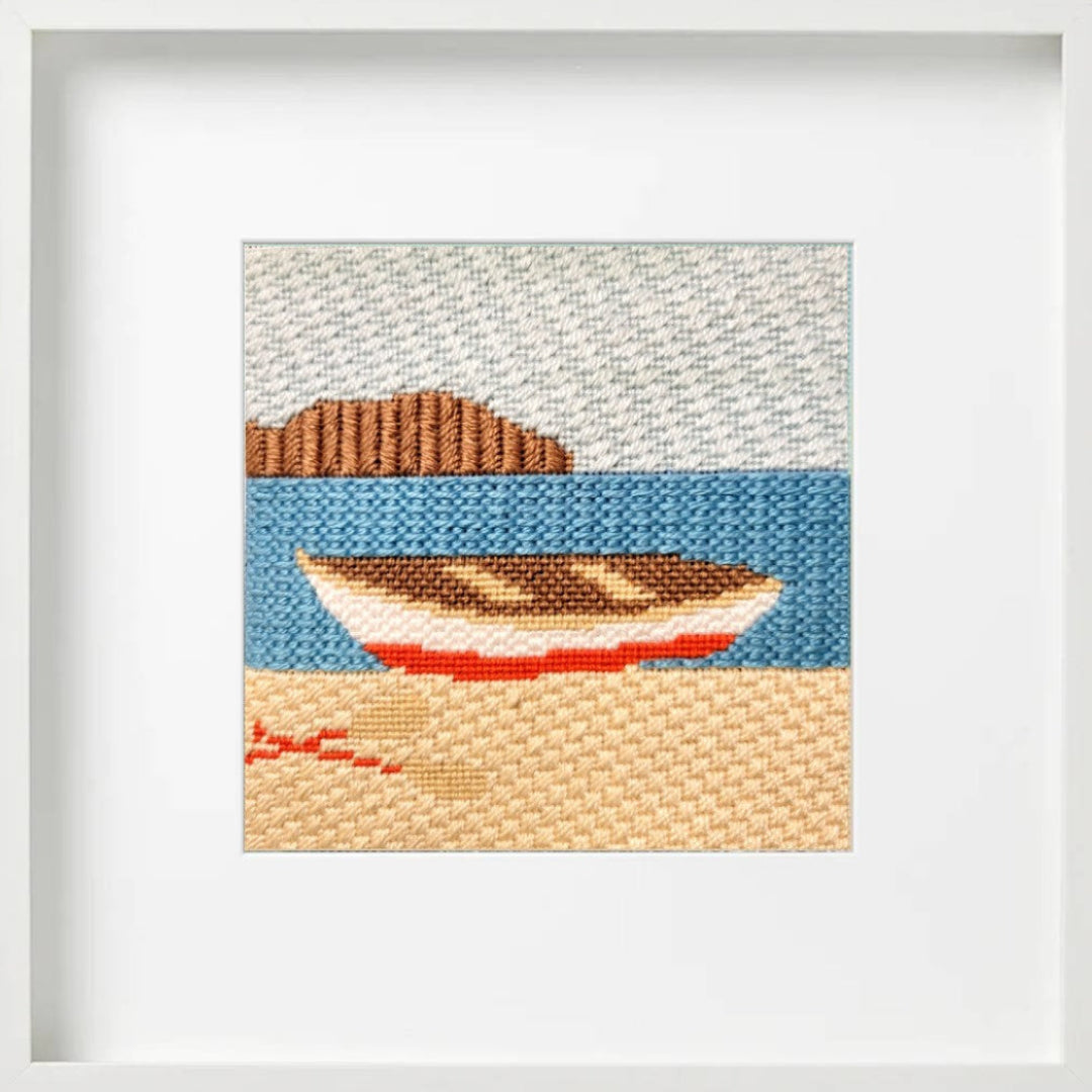Summer Dinghy needlepoint kit with stitch guide
