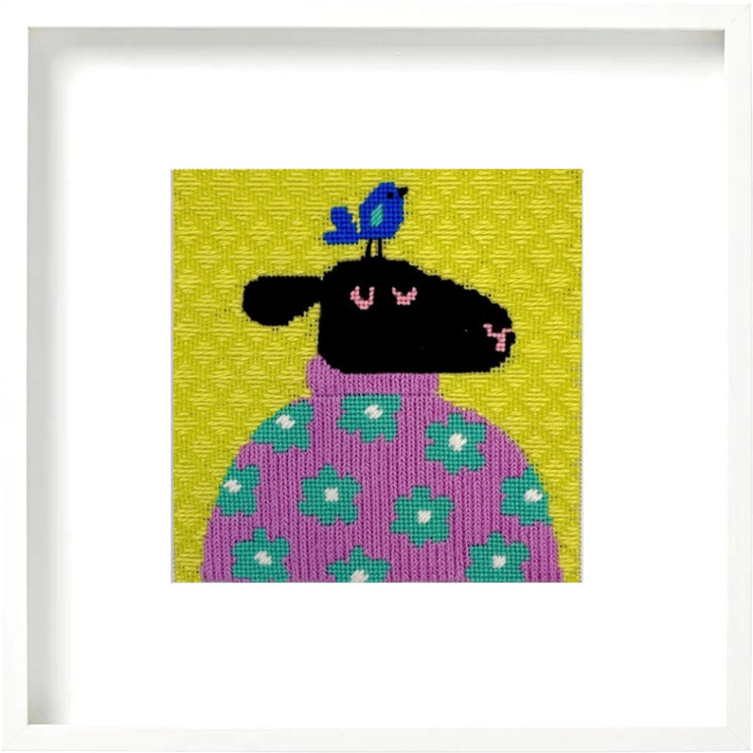 Sympatico in Mauve Sheep needlepoint kit design