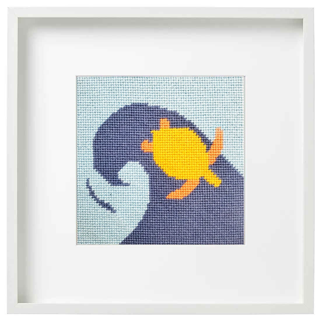 Beginner needlepoint kit Turtle Surfing