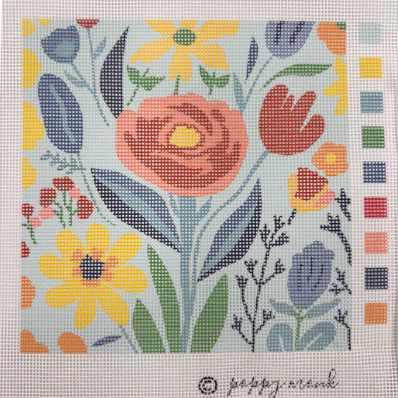 Wildflowers Victorian Cross Stitch needlepoint kit