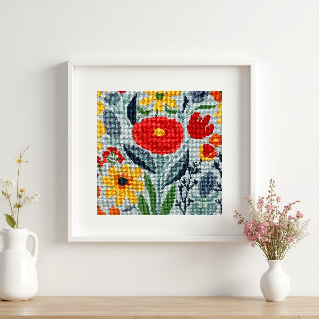 Wildflowers Victorian Cross Stitch needlepoint kit