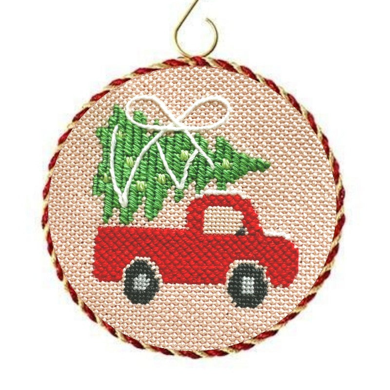 Christmas Truck needlepoint ornament kit