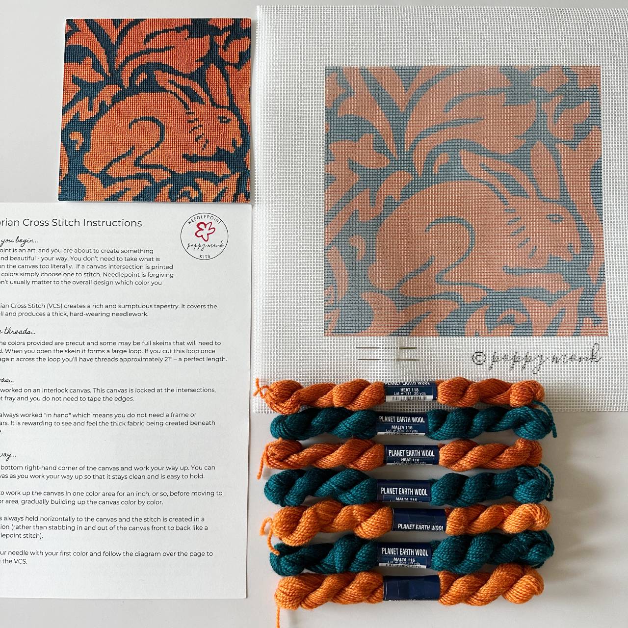 Victorian Cross Stitch needlepoint kit Rabbit.