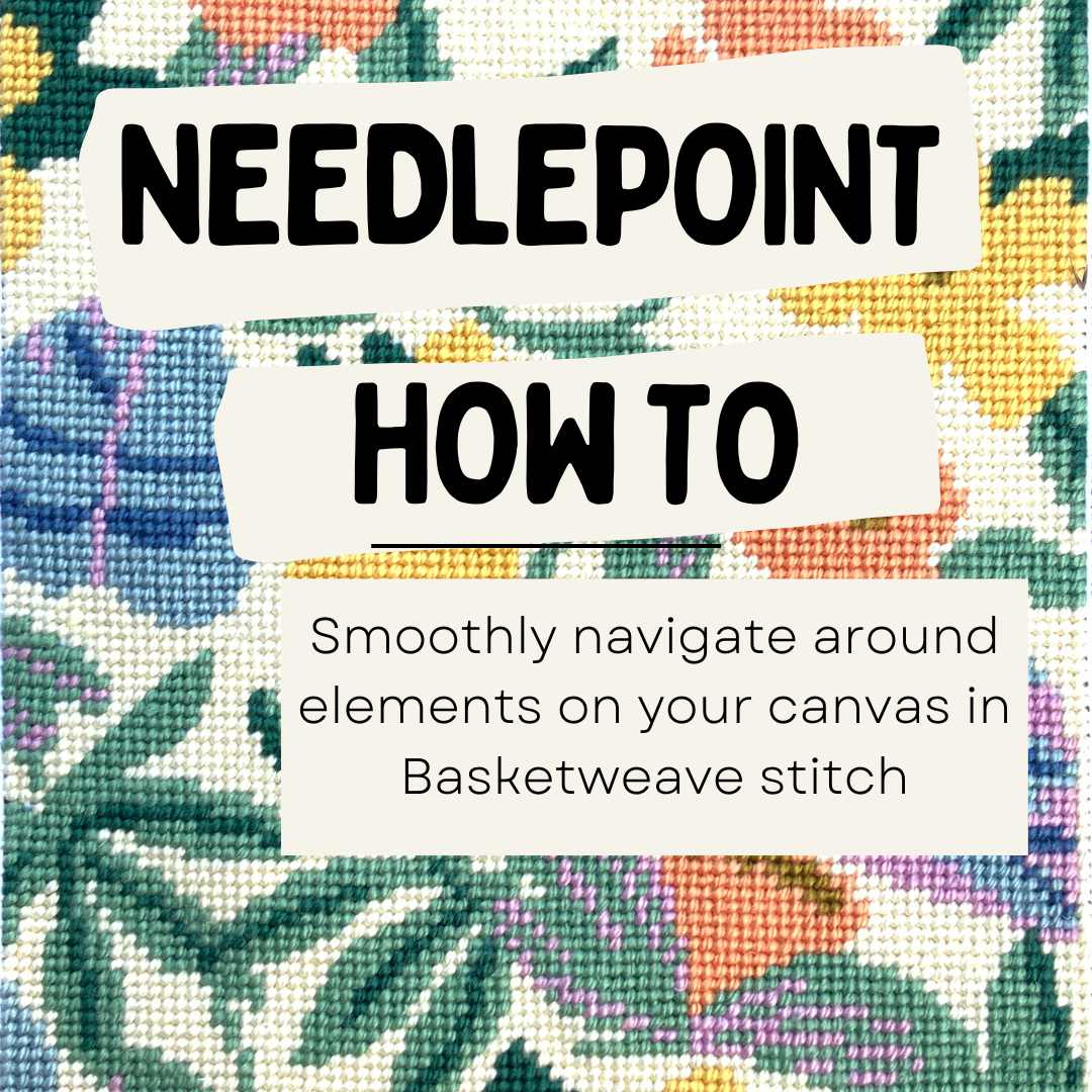 how to do needlepoint basketweave and work around shapes