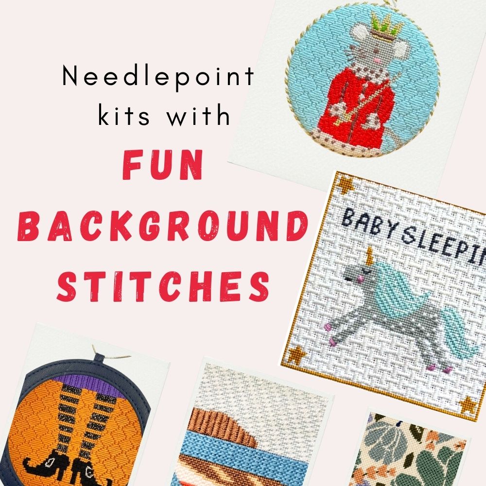 Needlepoint Kits With Fun Background Stitches