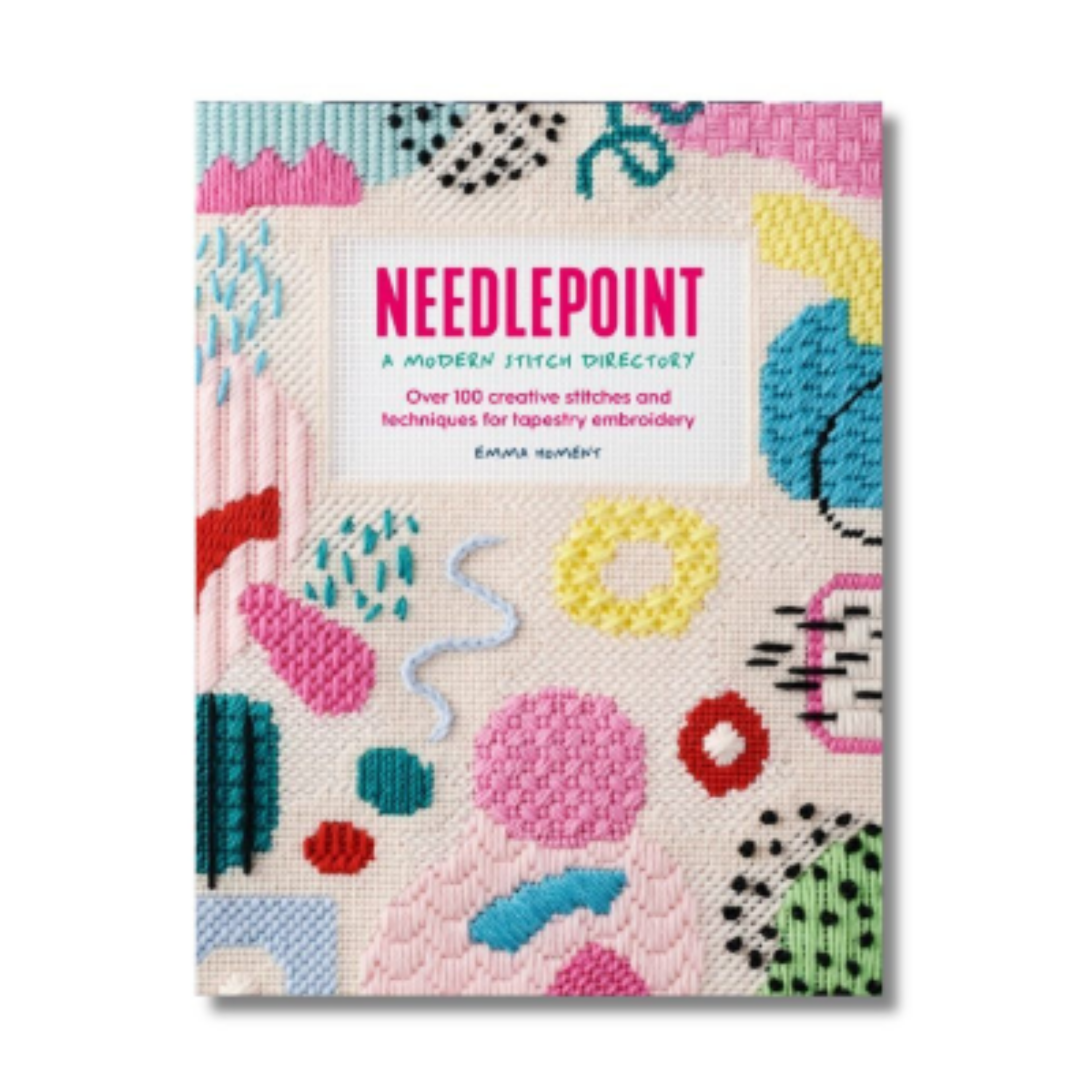 Book cover of 'Needlepoint' with colorful abstract patterns on a white background