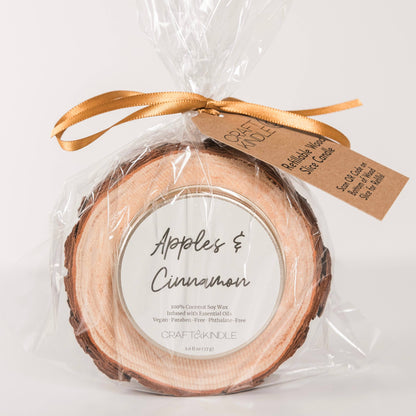 Wooden candle slice with &