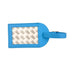 Blue needlepoint luggage tag