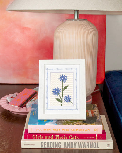 Cornflower Needlepoint Gift Kit — Everything Included. Ready to Frame &amp; Hang