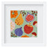 The Fall Harvest kit stitched and in a white square frame.