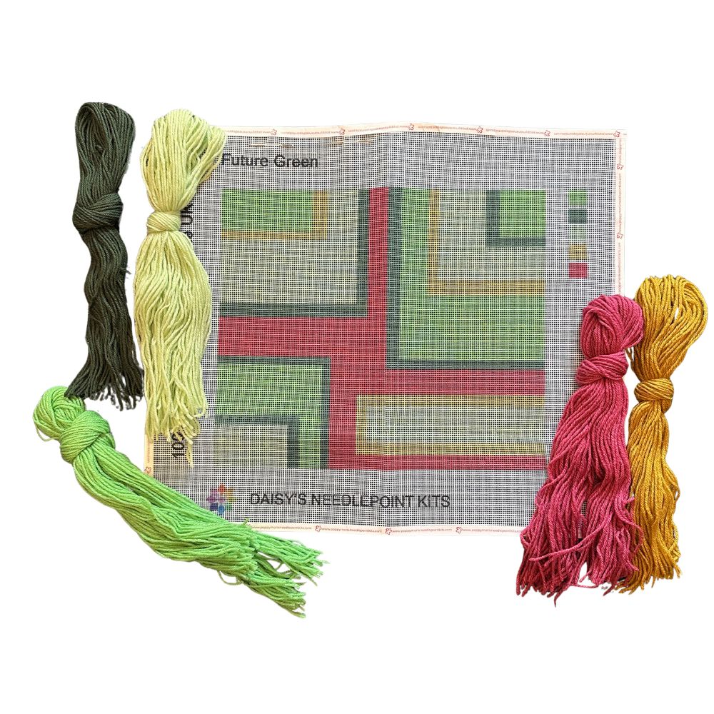 needlepoint kit with wool yarns