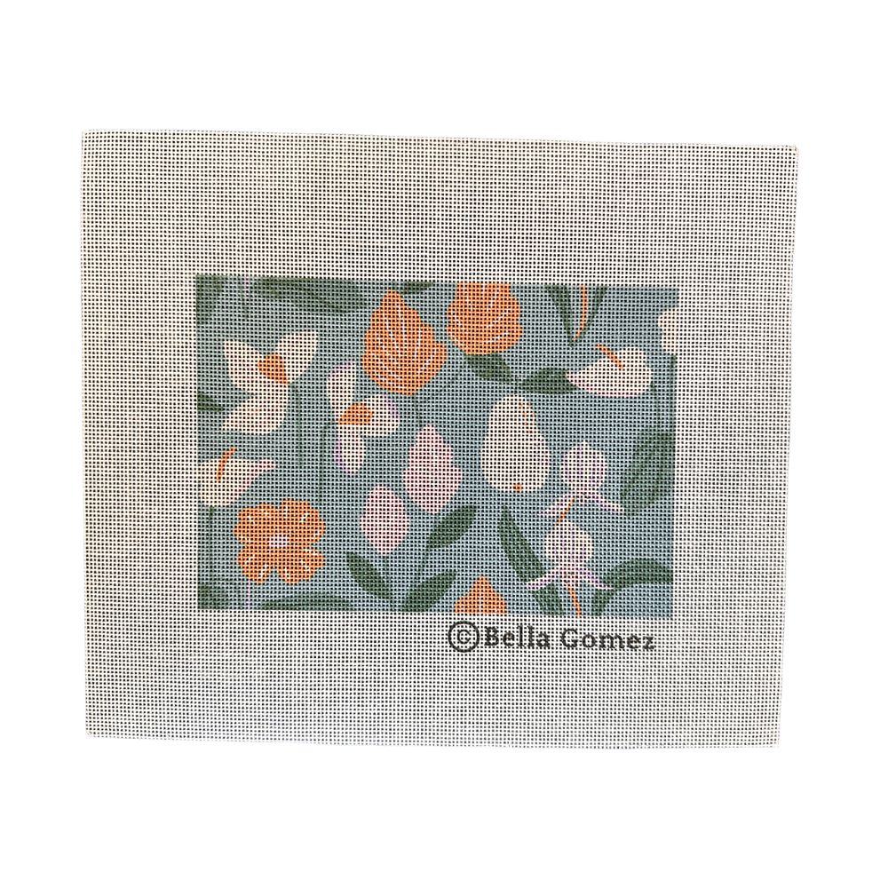 Floral patterned needlepoint design by Bella Gomez