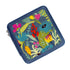 Floral needlepoint design on a navy blox lid