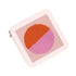 An orange and pink circle needlepoint in a pink box top