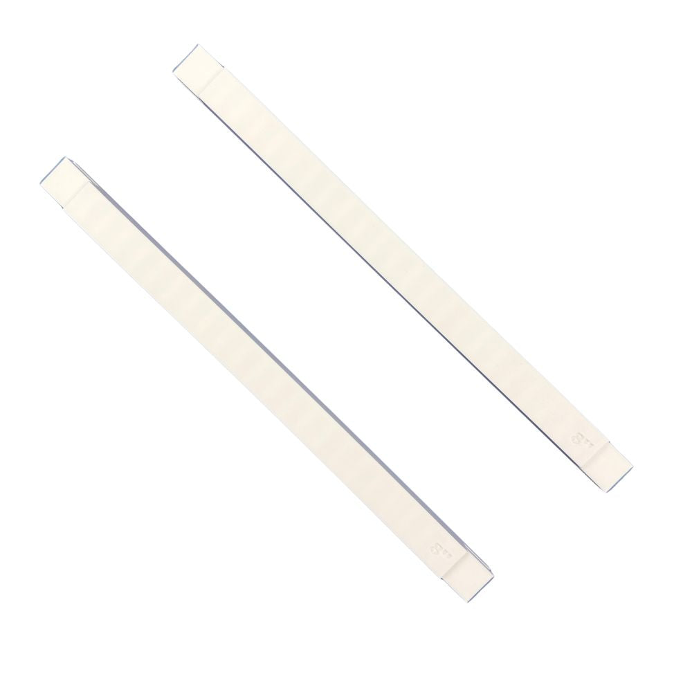 Two white plastic stretcher bars 8 inches